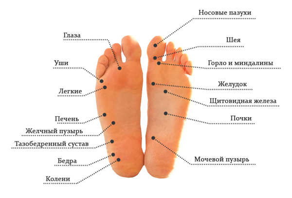 Уязвимые точки на ногах